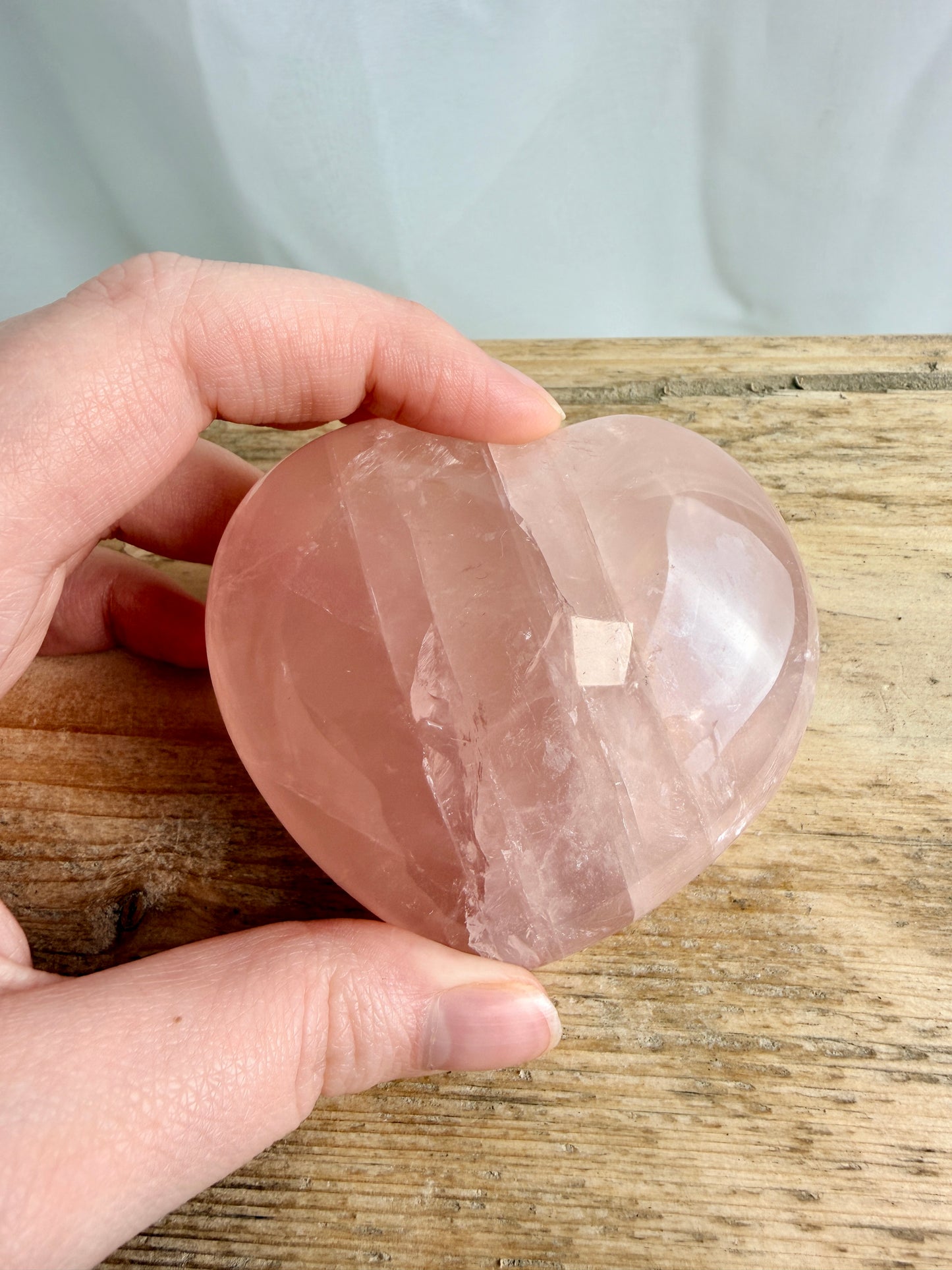 Natural Rose Quartz Crystal Heart - Madagascar - Randomly Chosen