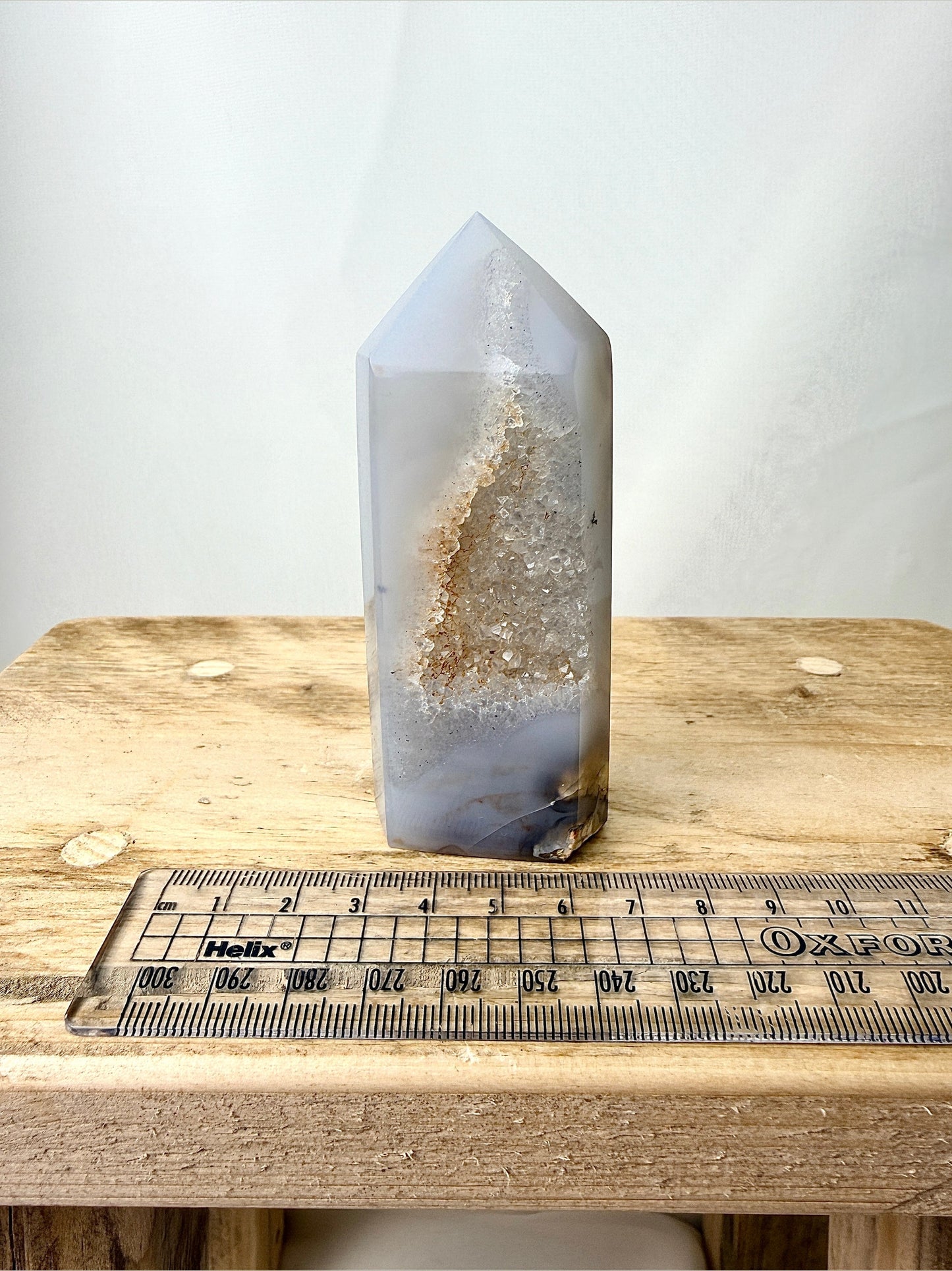 Grey Agate Point - Polished Druzy Crystal Tower - 0.14kg - Brazil (#4)
