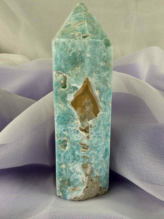 Caribbean Calcite Polished Point #1