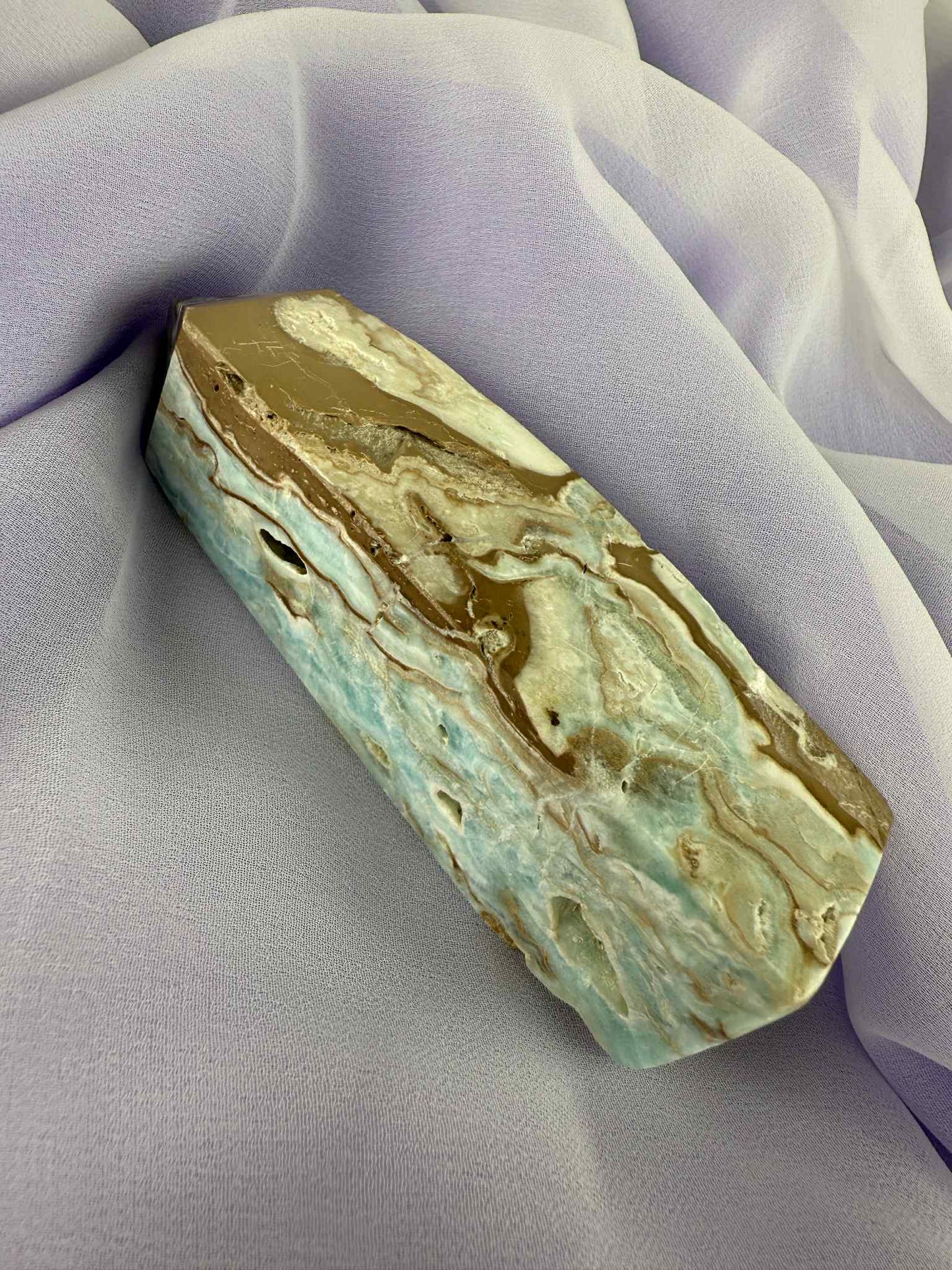 Caribbean Calcite Polished Point #2