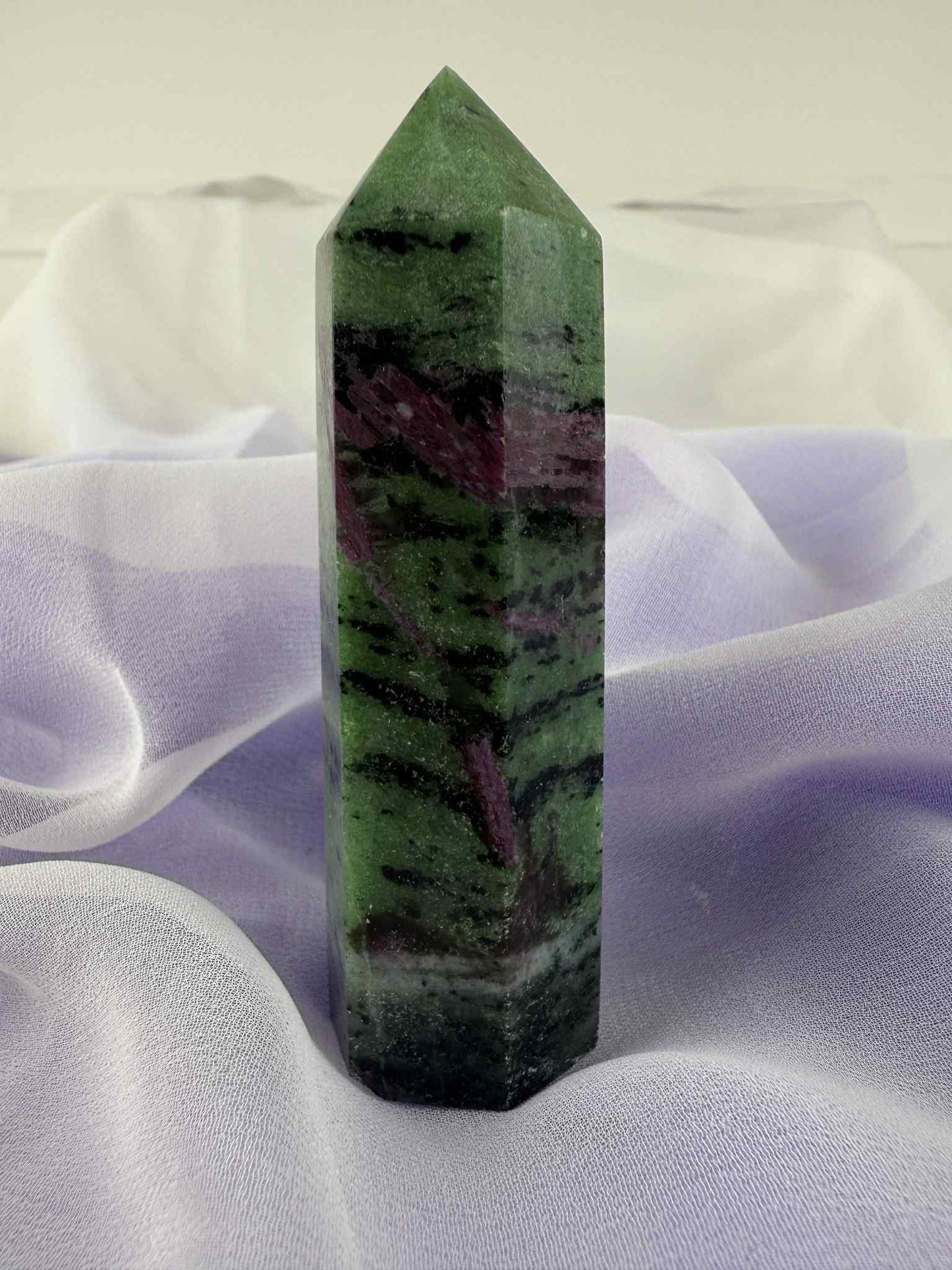 Ruby in Zoisite Polished Point