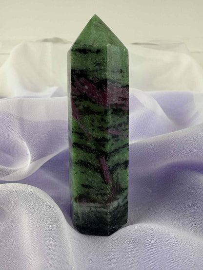 Ruby in Zoisite Polished Point