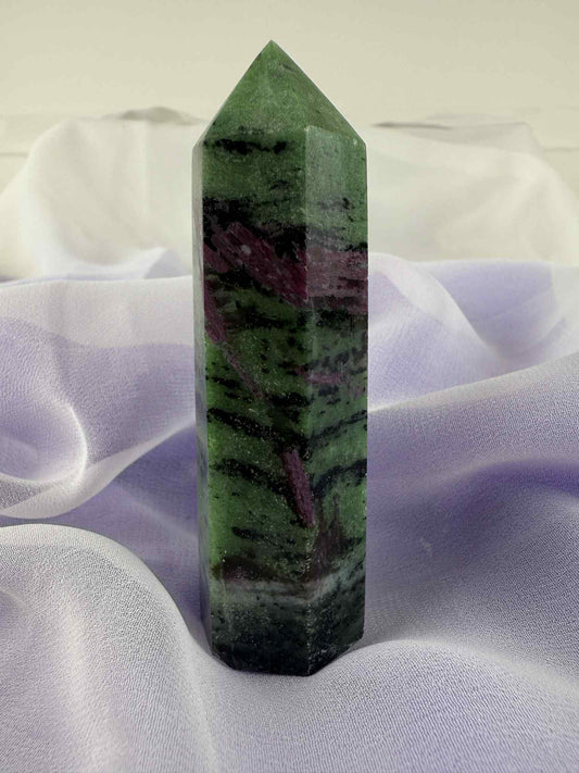 Ruby in Zoisite Polished Point