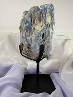 Blue Kyanite With Quartz On Metal Stand Kyanite