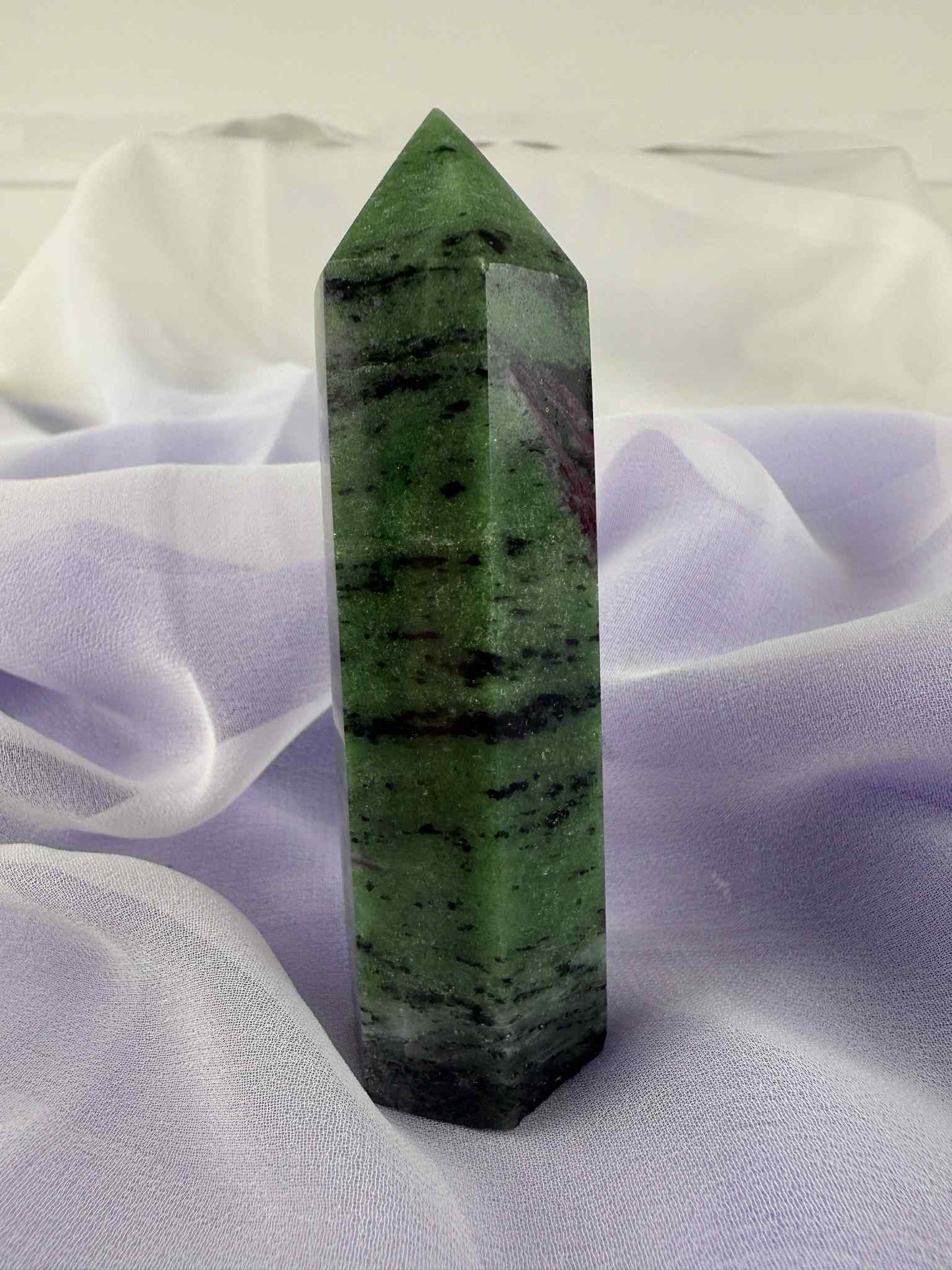 Ruby in Zoisite Polished Point