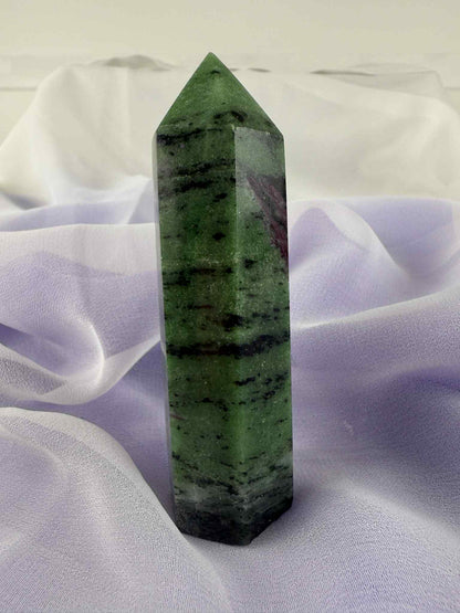 Ruby in Zoisite Polished Point