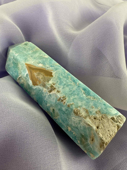 Caribbean Calcite Polished Point #1