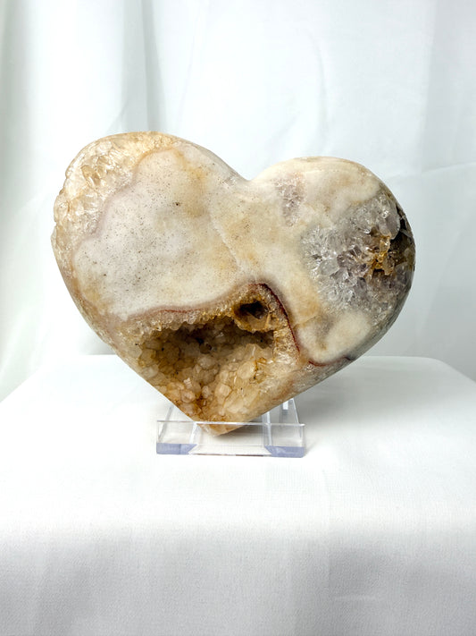 Natural Pink Amethyst Crystal Heart - Brazil - 995g (#2)