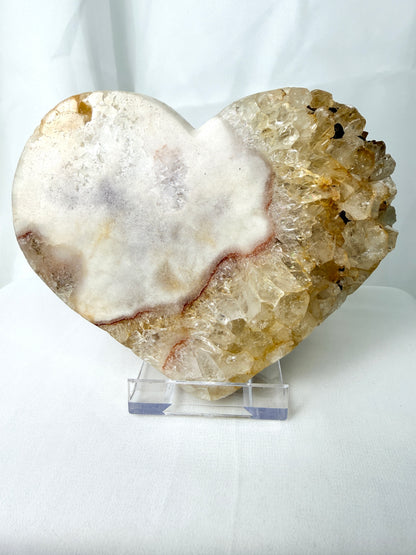 Natural Pink Amethyst Crystal Heart - Brazil - 995g (#2)