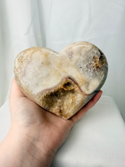 Natural Pink Amethyst Crystal Heart - Brazil - 995g (#2)