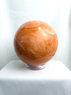 Extra Large Peach Calcite Crystal Sphere