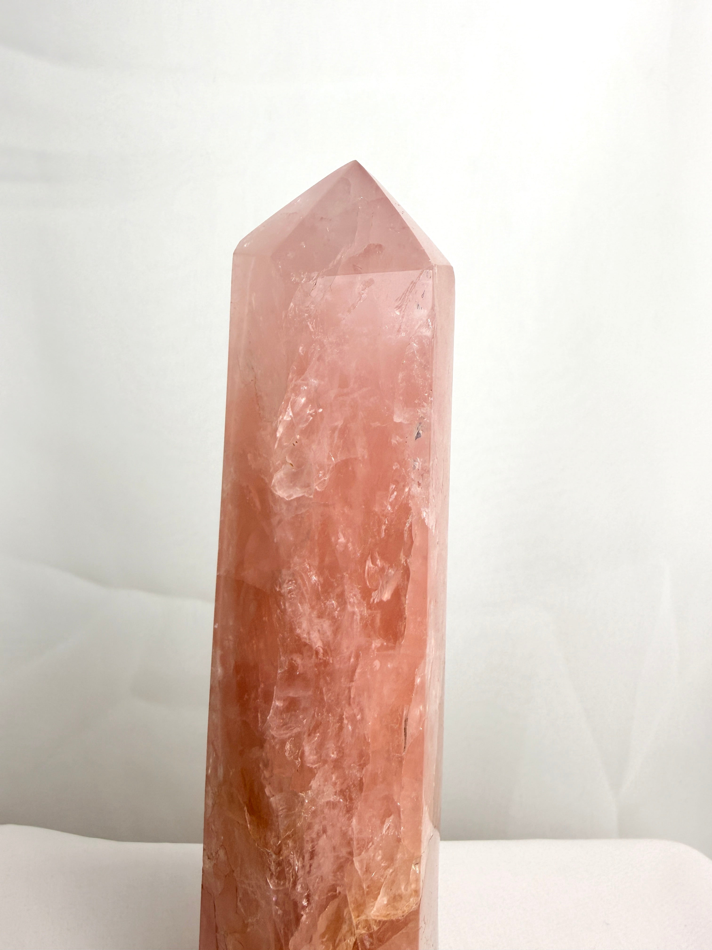 Natural Rose Quartz Crystal Tower