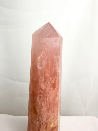 Natural Rose Quartz Crystal Tower - Madagascar - 0.69kg