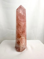 Natural Rose Quartz Crystal Tower