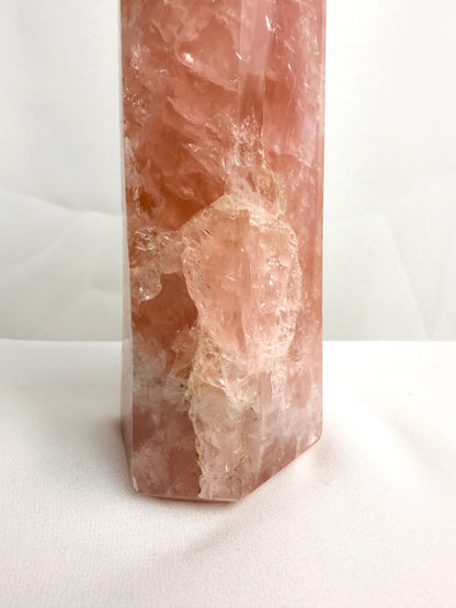 Natural Rose Quartz Crystal Tower - Madagascar - 0.69kg