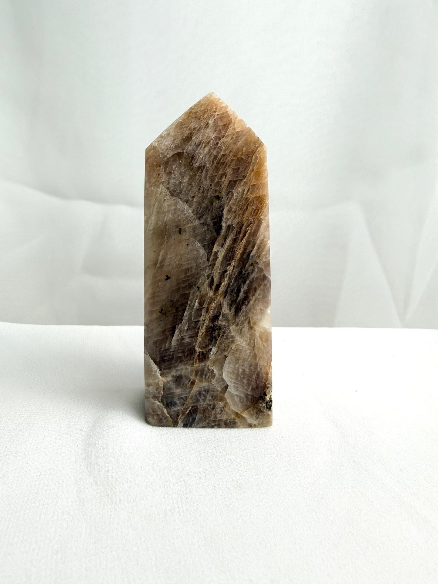Natural Sunstone Moonstone Crystal Tower - India - 0.15kg