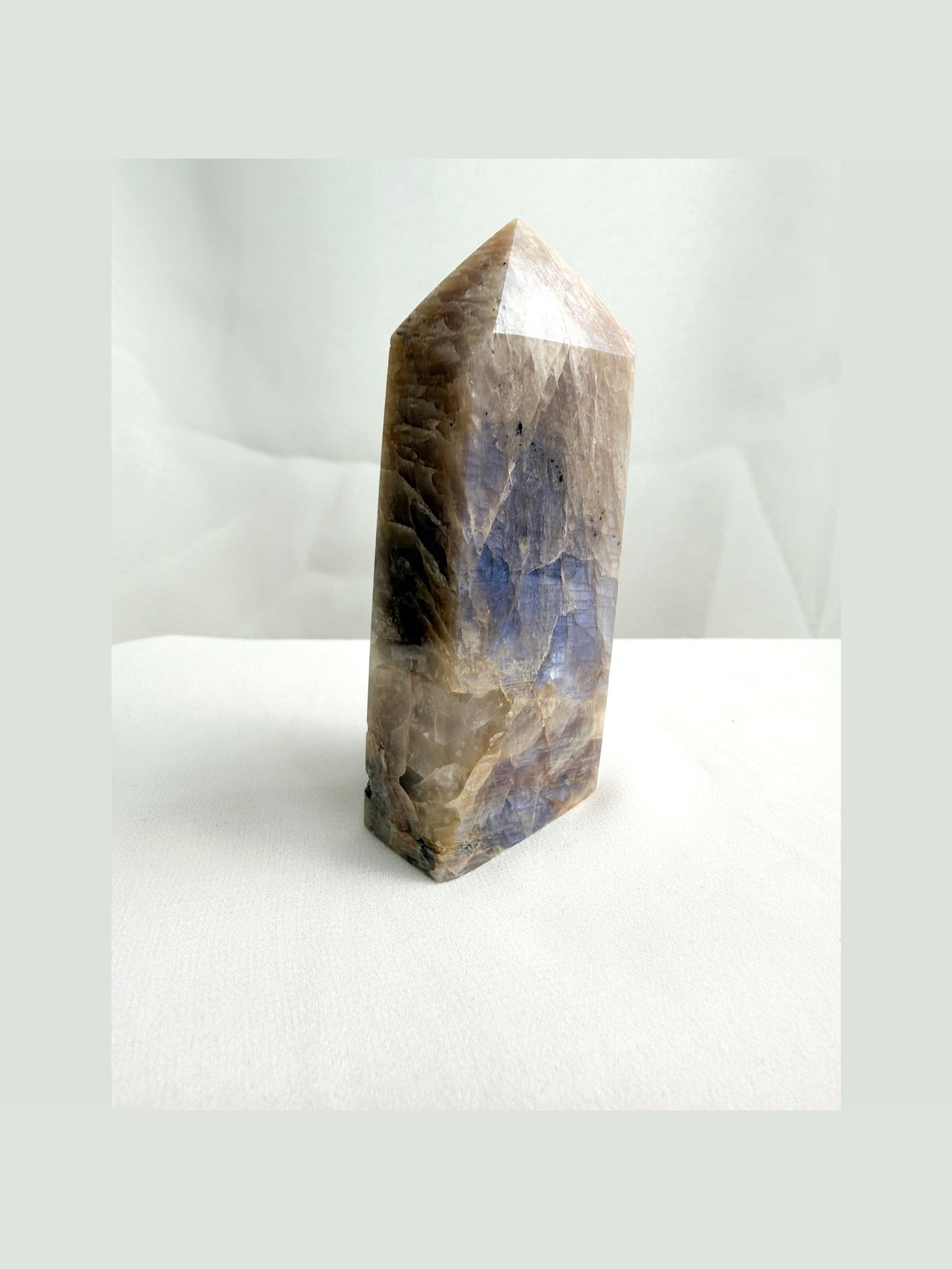 Natural Sunstone Moonstone Crystal Tower - India - 0.15kg