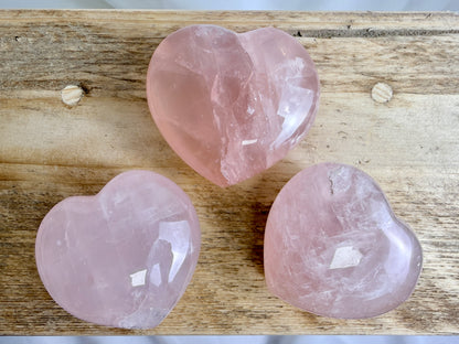 Natural Rose Quartz Crystal Heart - Madagascar - Randomly Chosen