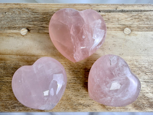 Natural Rose Quartz Crystal Heart - Madagascar - Randomly Chosen