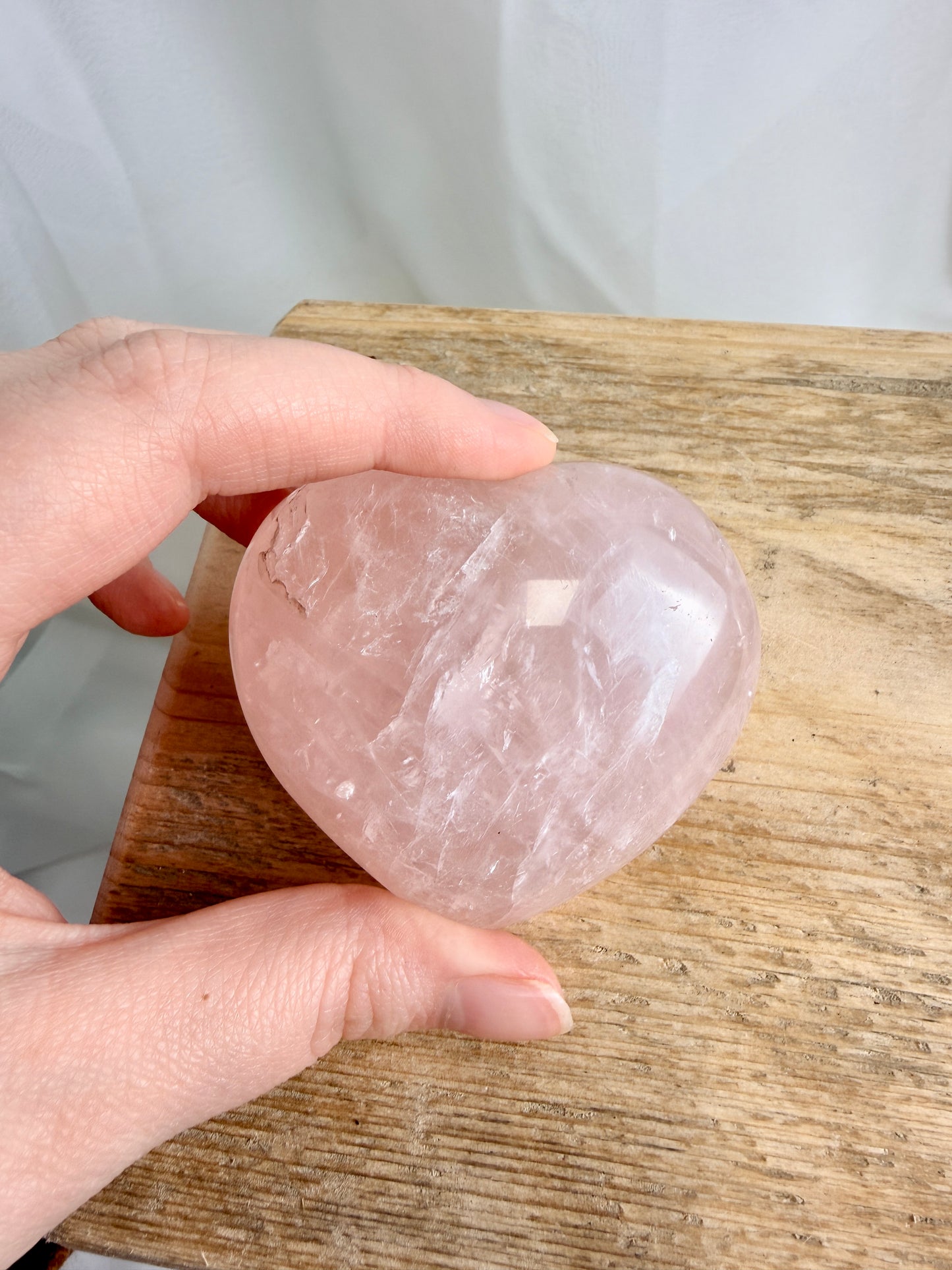 Natural Rose Quartz Crystal Heart - Madagascar - Randomly Chosen