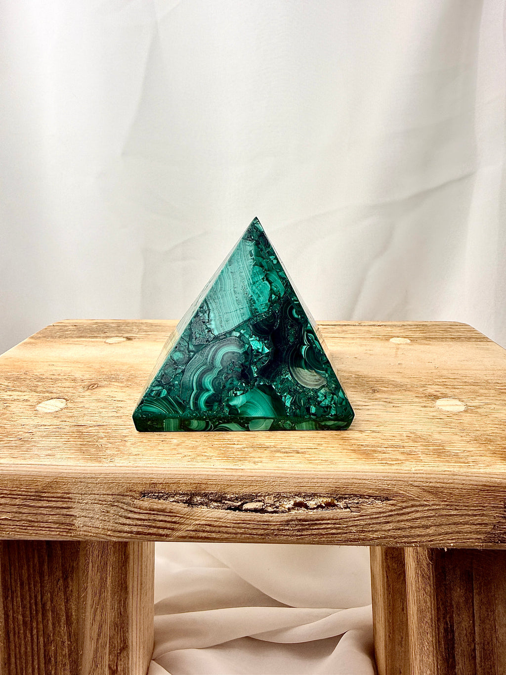Natural Malachite Pyramid