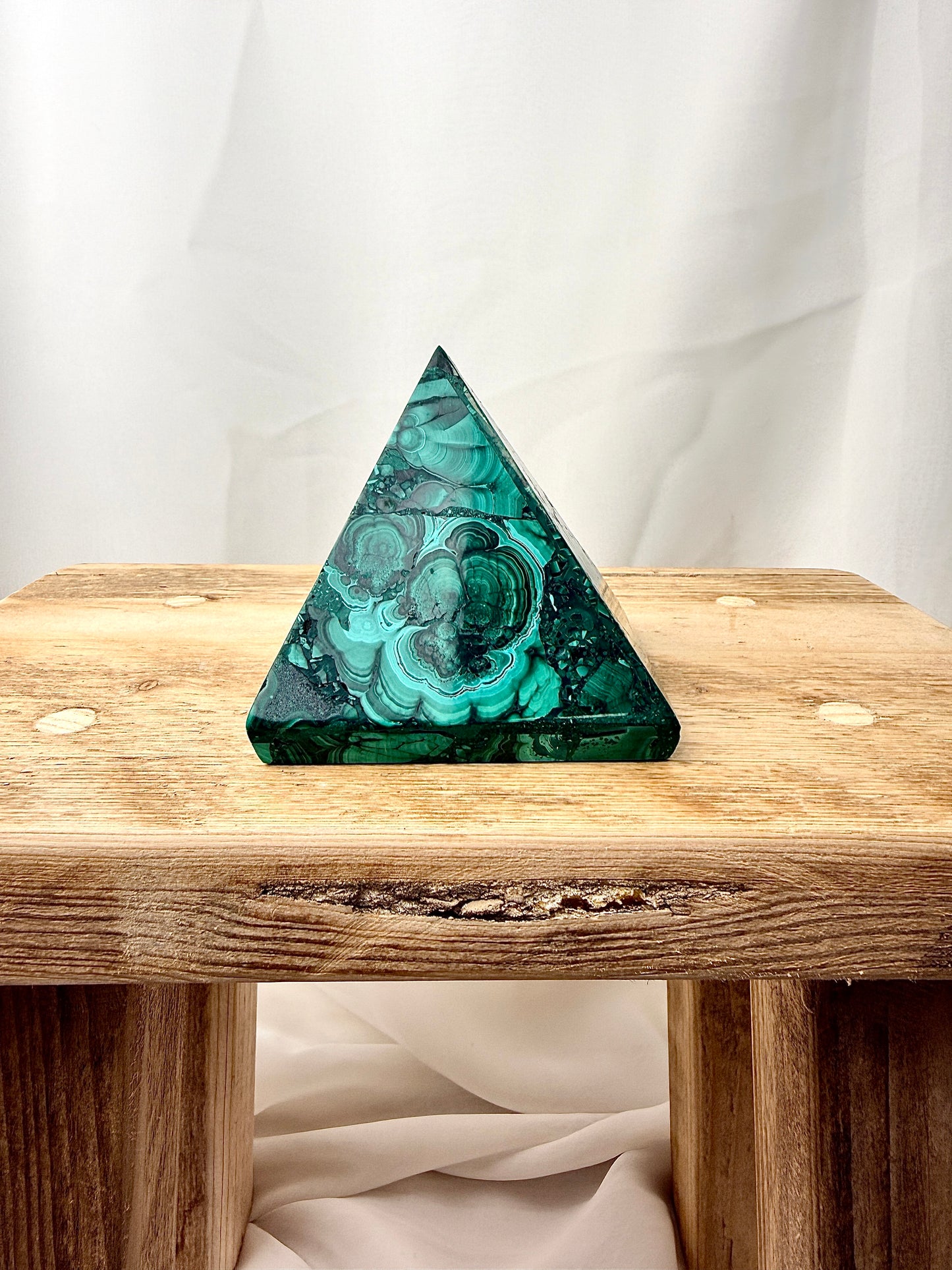 Natural Malachite Pyramid - Democratic Republic of the Congo - 0.30kg