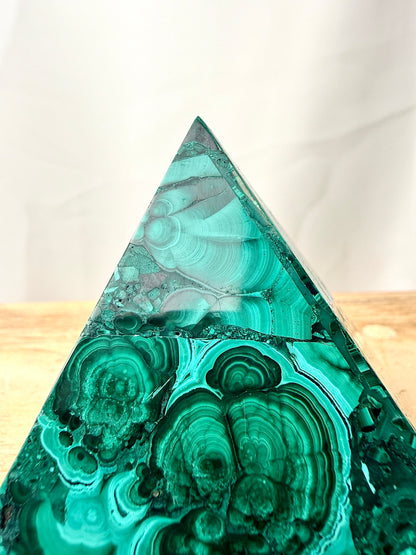Natural Malachite Pyramid - Democratic Republic of the Congo - 0.30kg