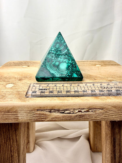 Natural Malachite Pyramid - Democratic Republic of the Congo - 0.30kg