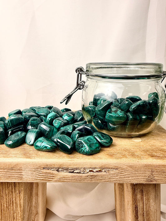 Malachite Tumblestone - Democratic Republic of the Congo - 15-20mm