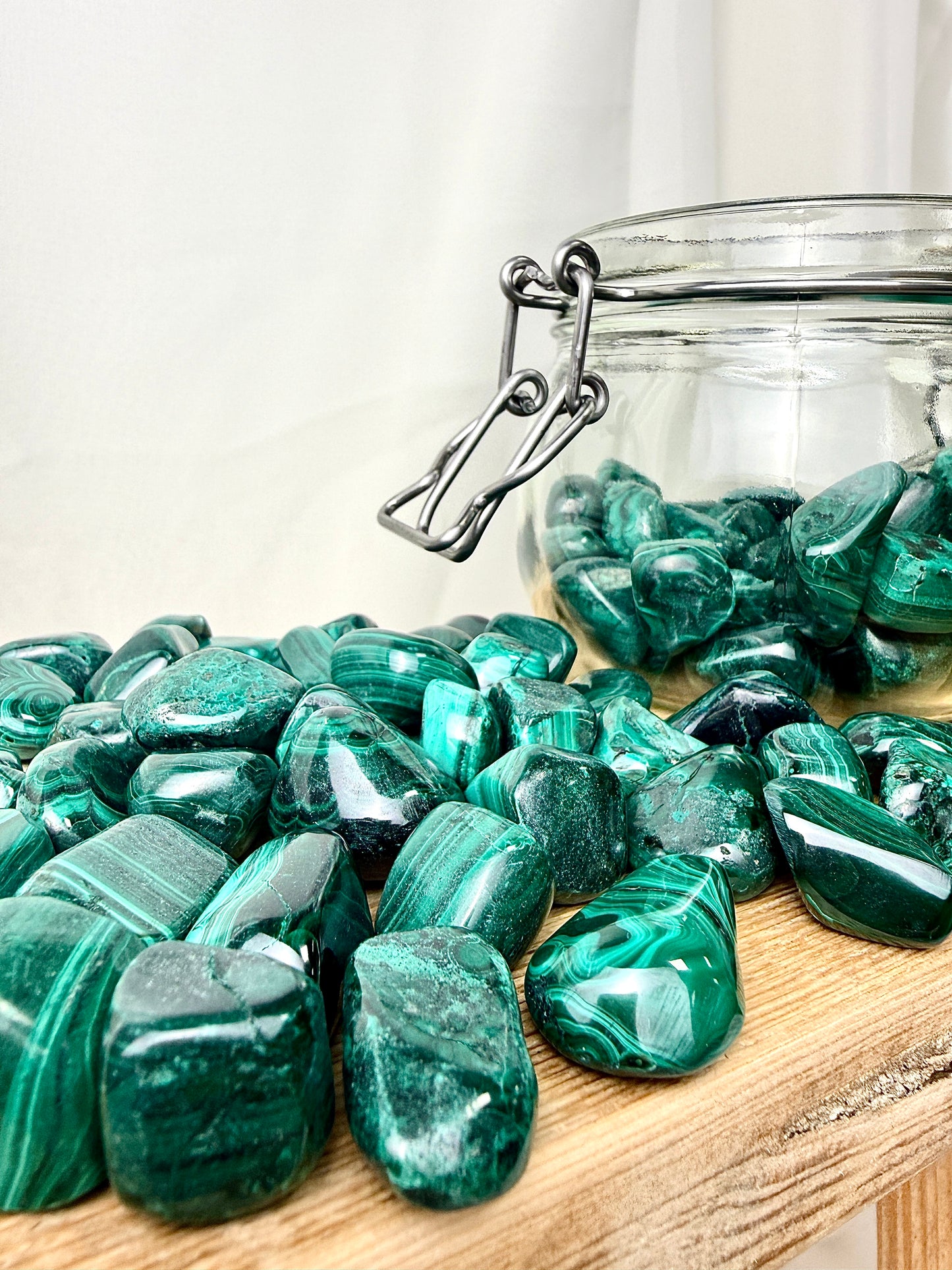 Malachite Tumblestone - Democratic Republic of the Congo - 15-20mm