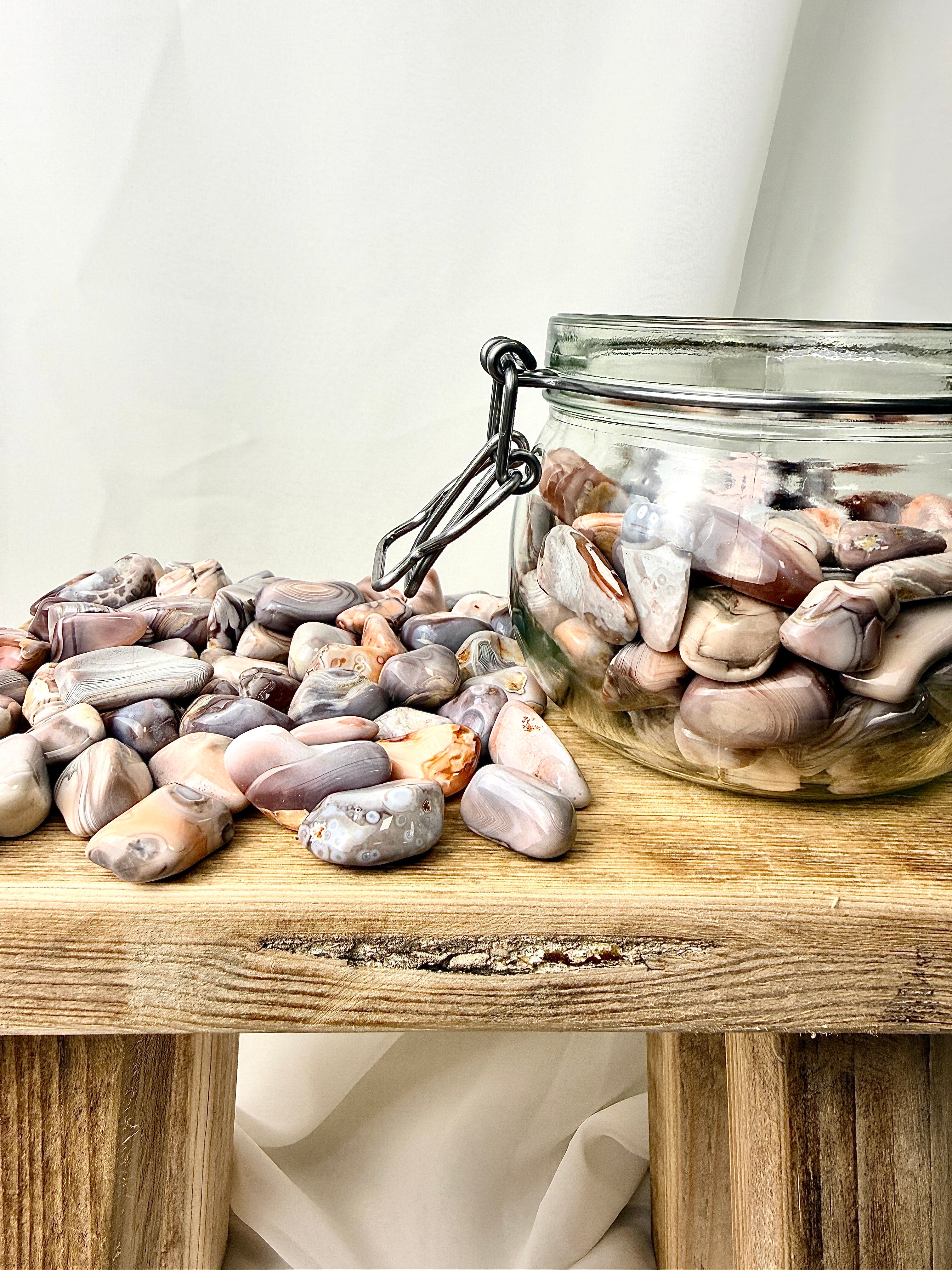 Pink Banded Agate Tumblestone