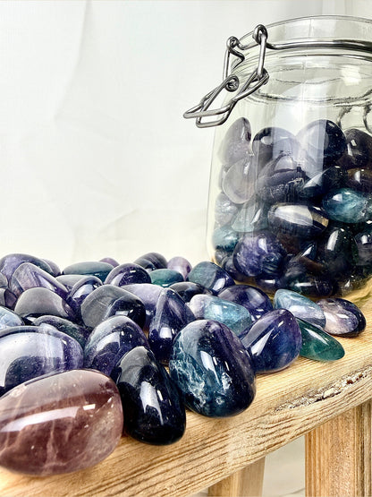 Rainbow Fluorite Tumblestone - China - 20-30mm