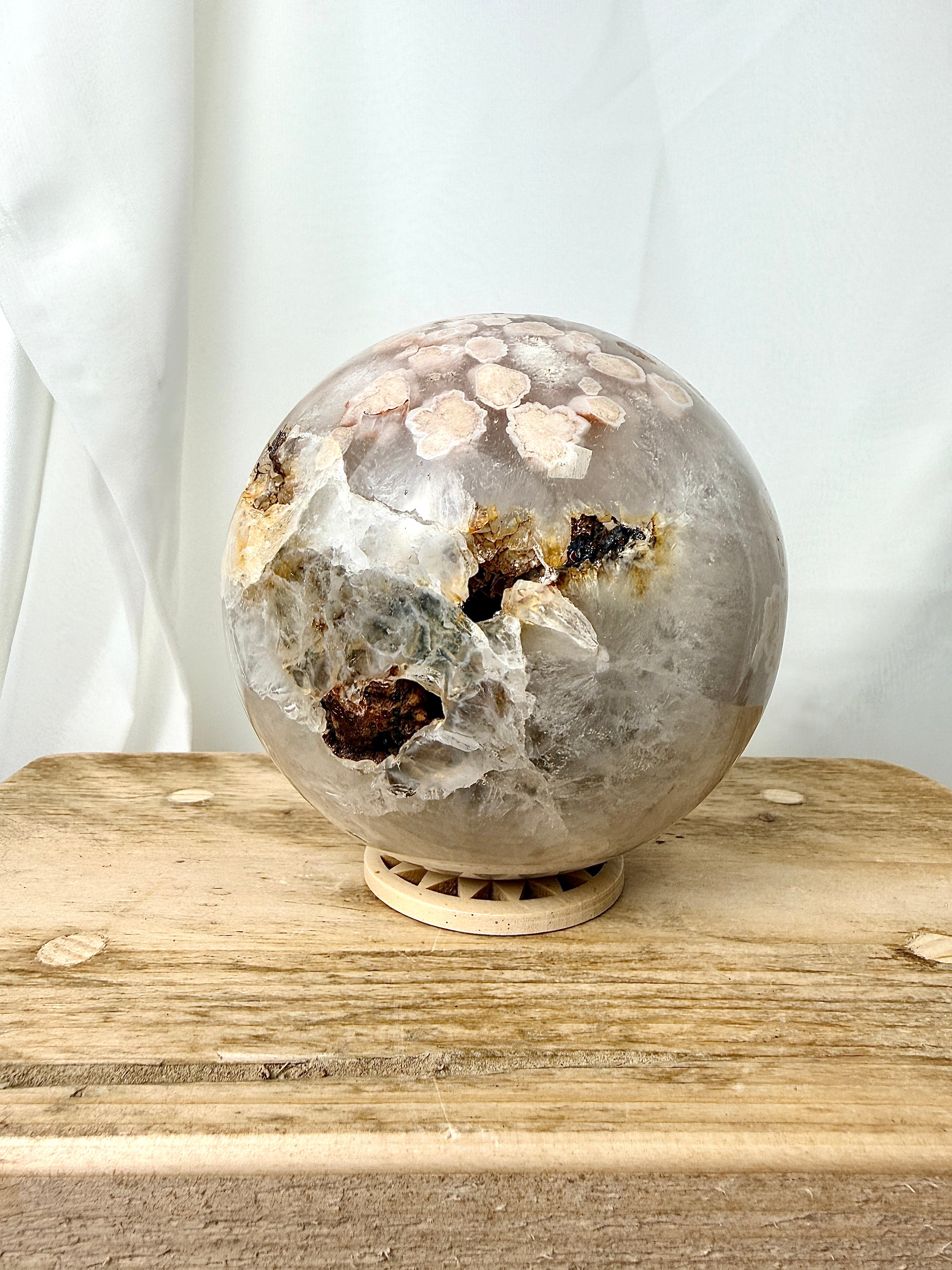 Flower Agate Sphere (#3)