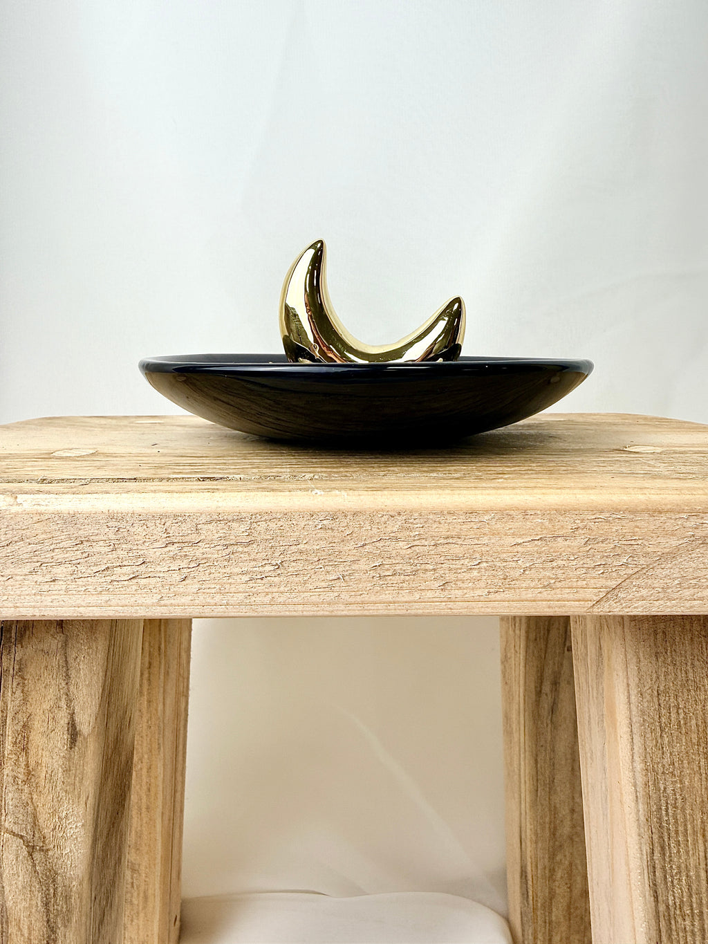 Gold Crescent Moon Incense Stick Holder