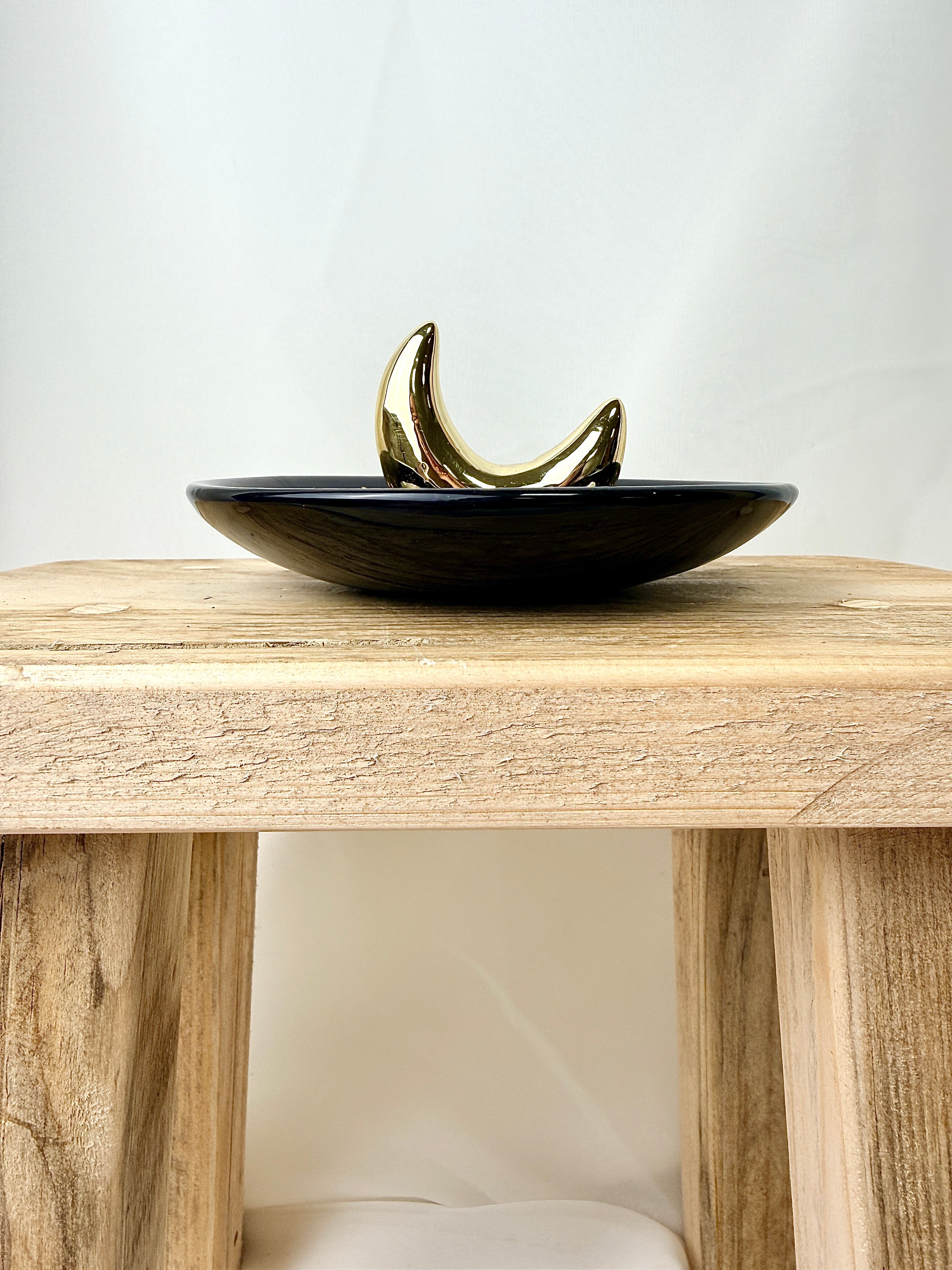 Gold Crescent Moon Incense Stick Holder