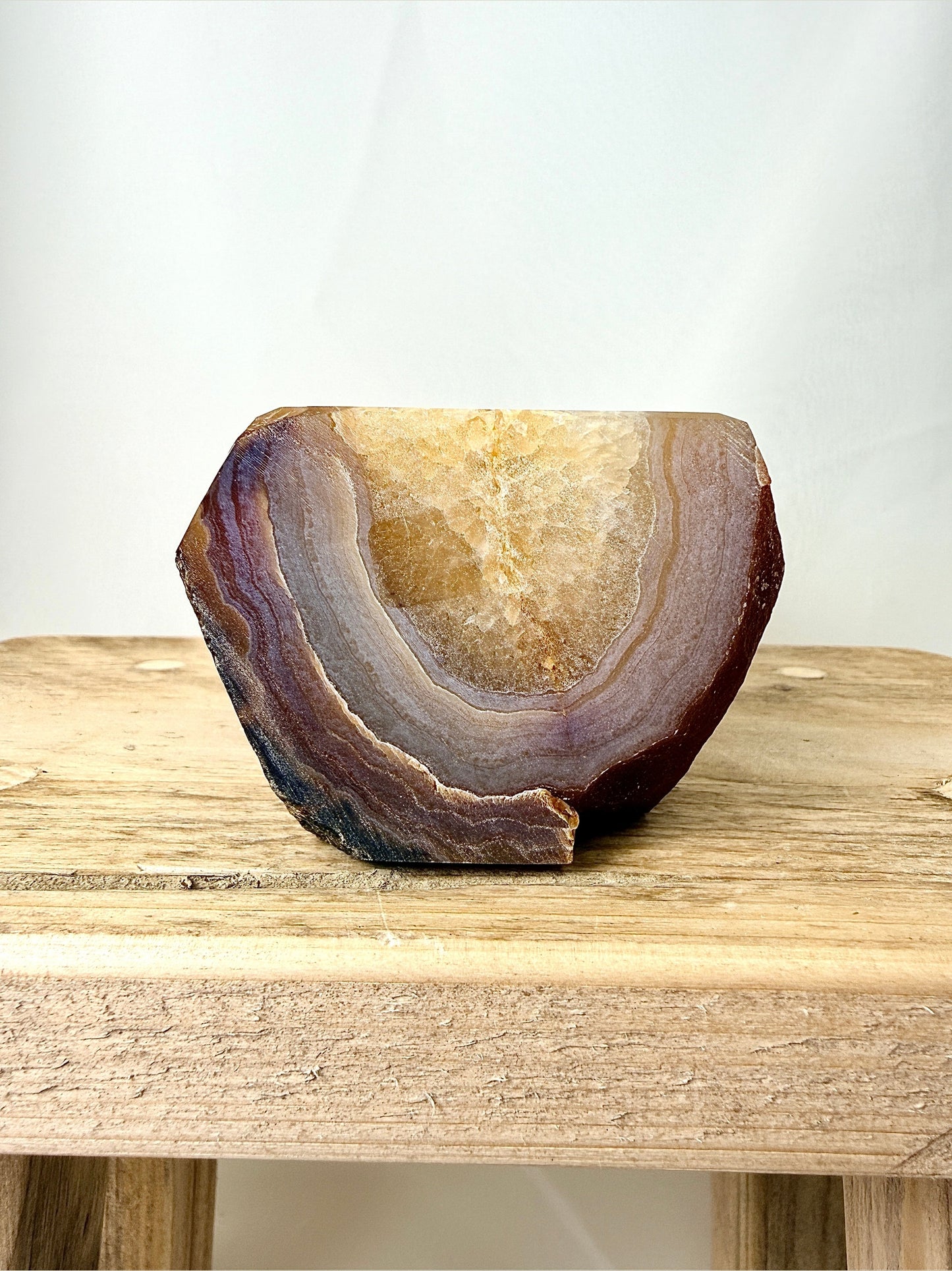 Brown Orange Agate Point - Polished Druzy Crystal Tower - 0.83kg - Brazil (#1)