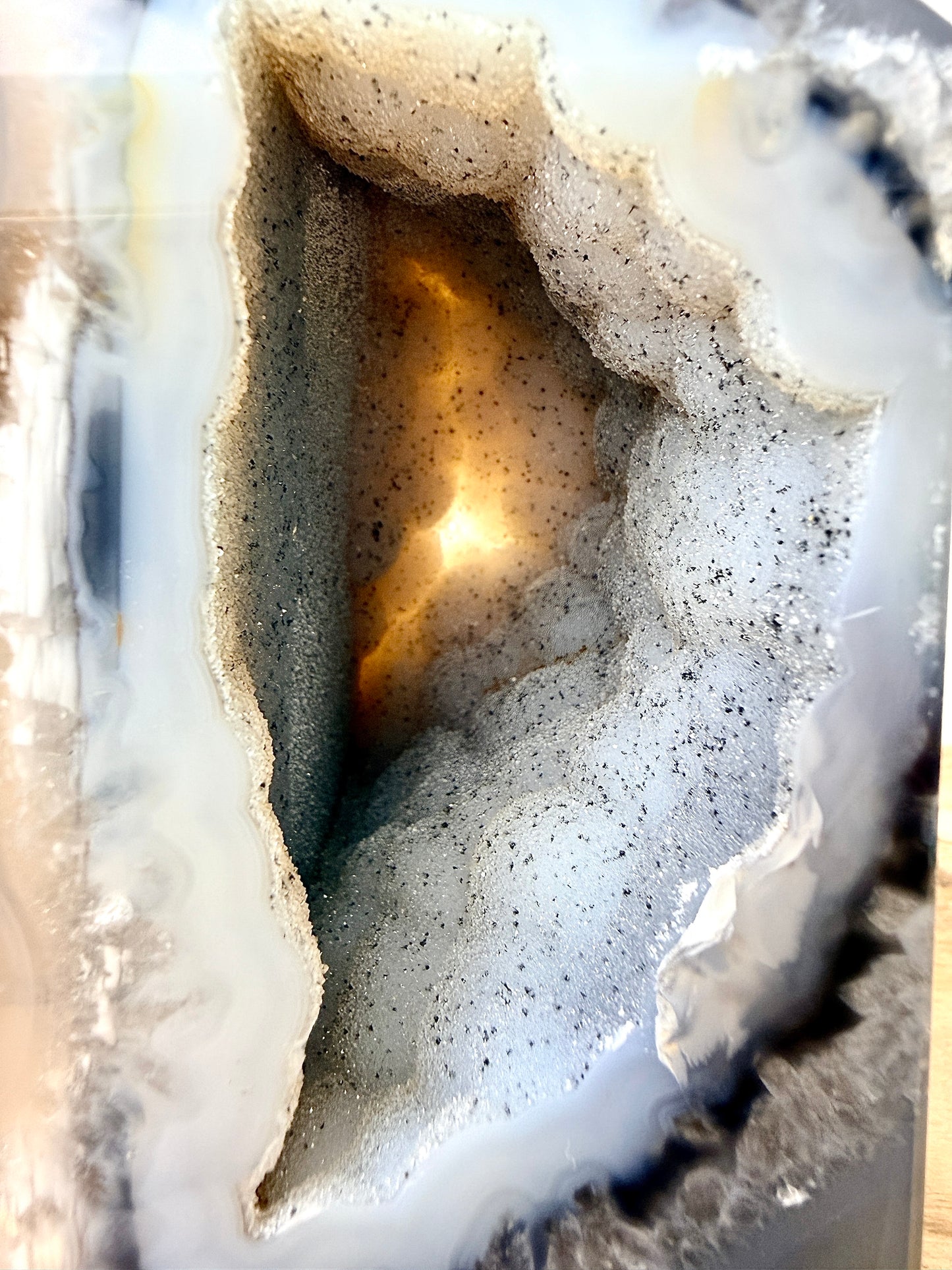 Grey Agate Point - Polished Druzy Crystal Tower - 0.77kg - Brazil (#2)