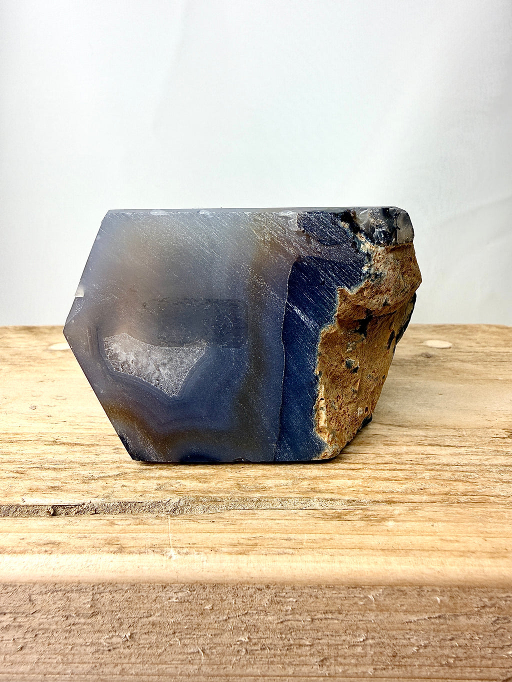 Grey Agate Point - Polished Druzy Crystal Tower (#2)