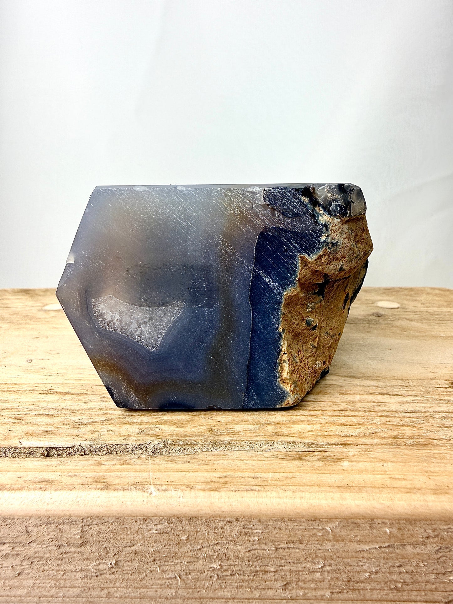Grey Agate Point - Polished Druzy Crystal Tower - 0.77kg - Brazil (#2)