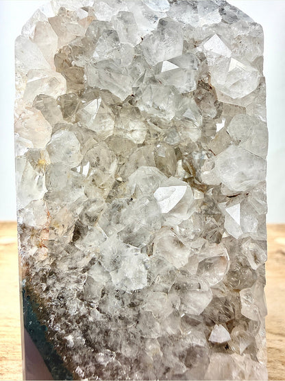 Grey Agate Point - Polished Druzy Crystal Tower - 0.30kg - Brazil (#3)