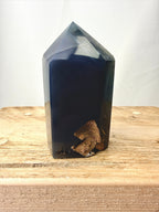 Grey Agate Point - Polished Druzy Crystal Tower (#3)