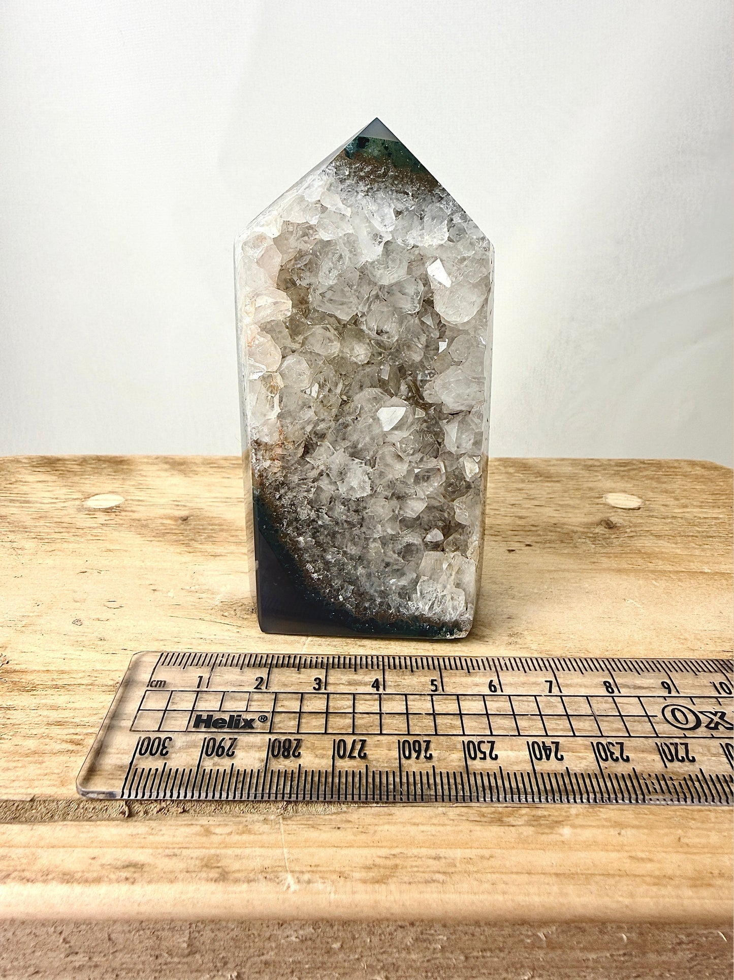 Grey Agate Point - Polished Druzy Crystal Tower - 0.30kg - Brazil (#3)