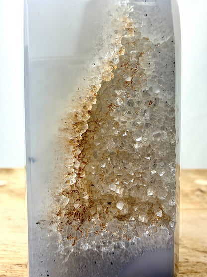 Grey Agate Point - Polished Druzy Crystal Tower - 0.14kg - Brazil (#4)