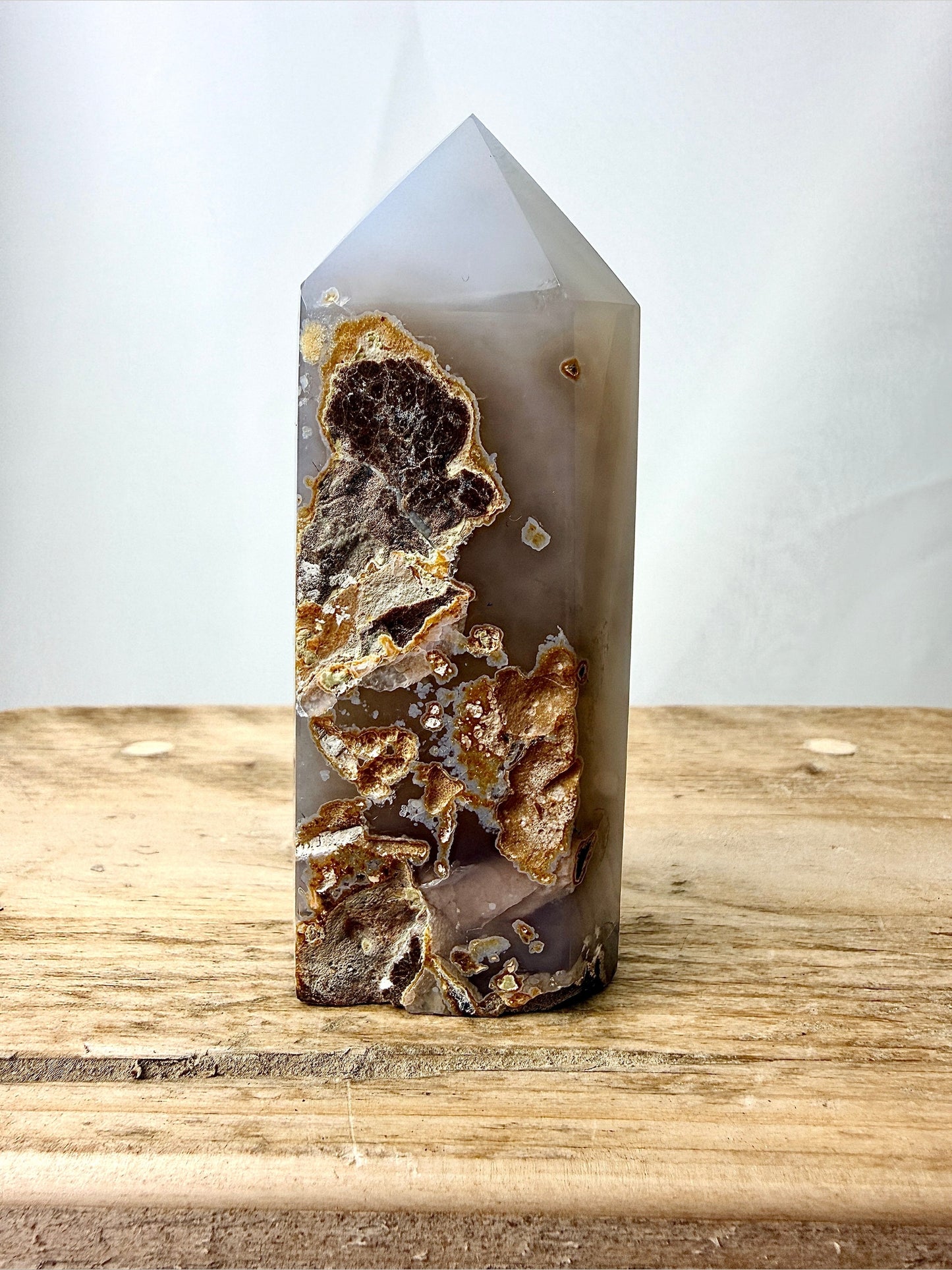 Grey Agate Point - Polished Druzy Crystal Tower - 0.14kg - Brazil (#4)