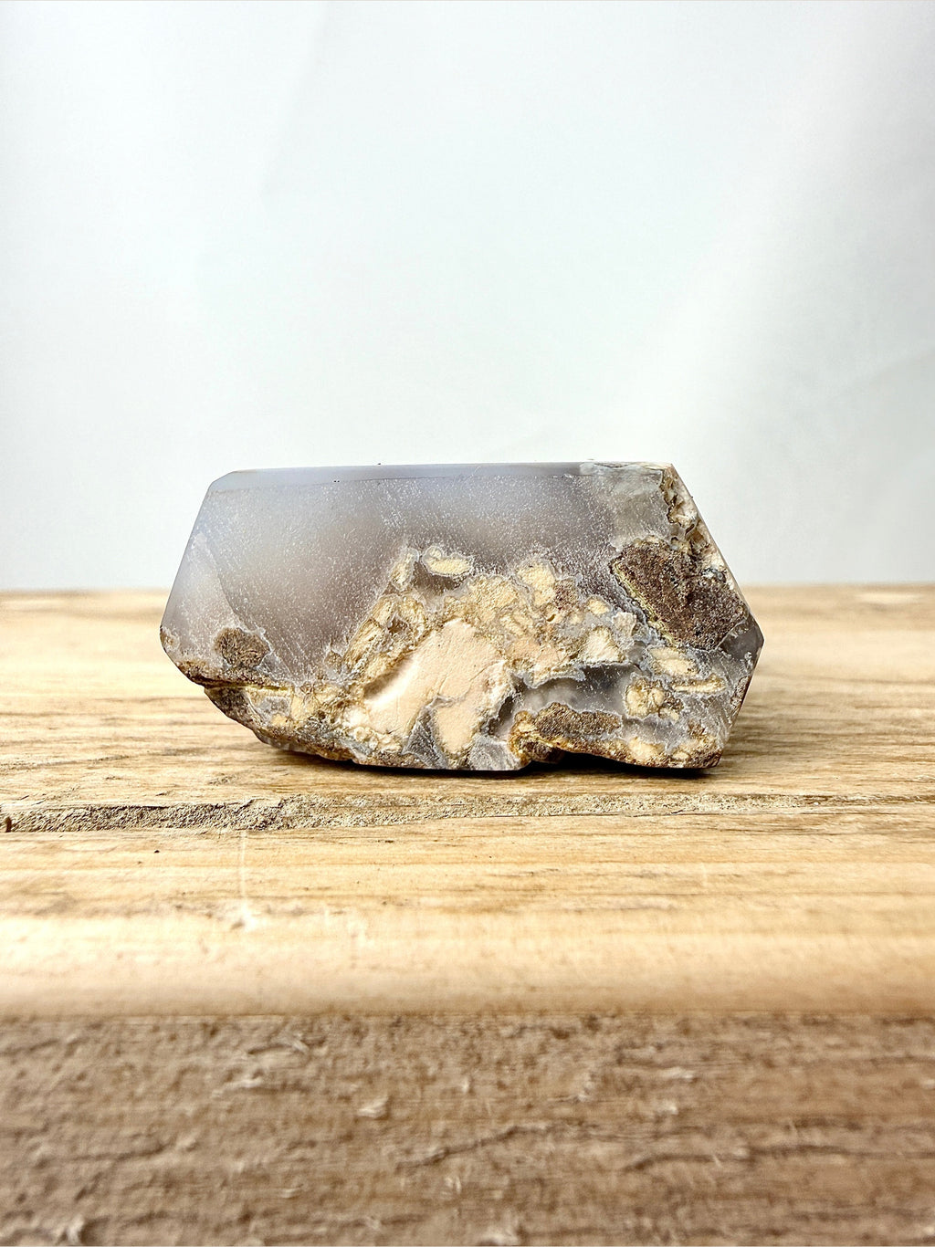 Grey Agate Point - Polished Druzy Crystal Tower (#4)