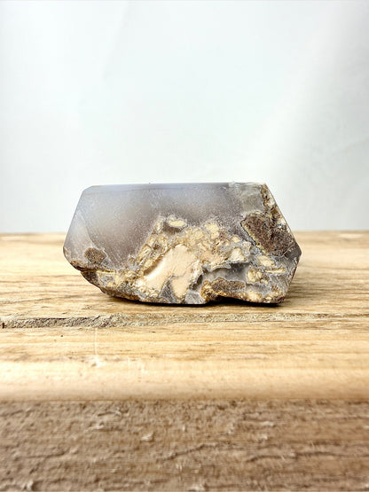 Grey Agate Point - Polished Druzy Crystal Tower - 0.14kg - Brazil (#4)