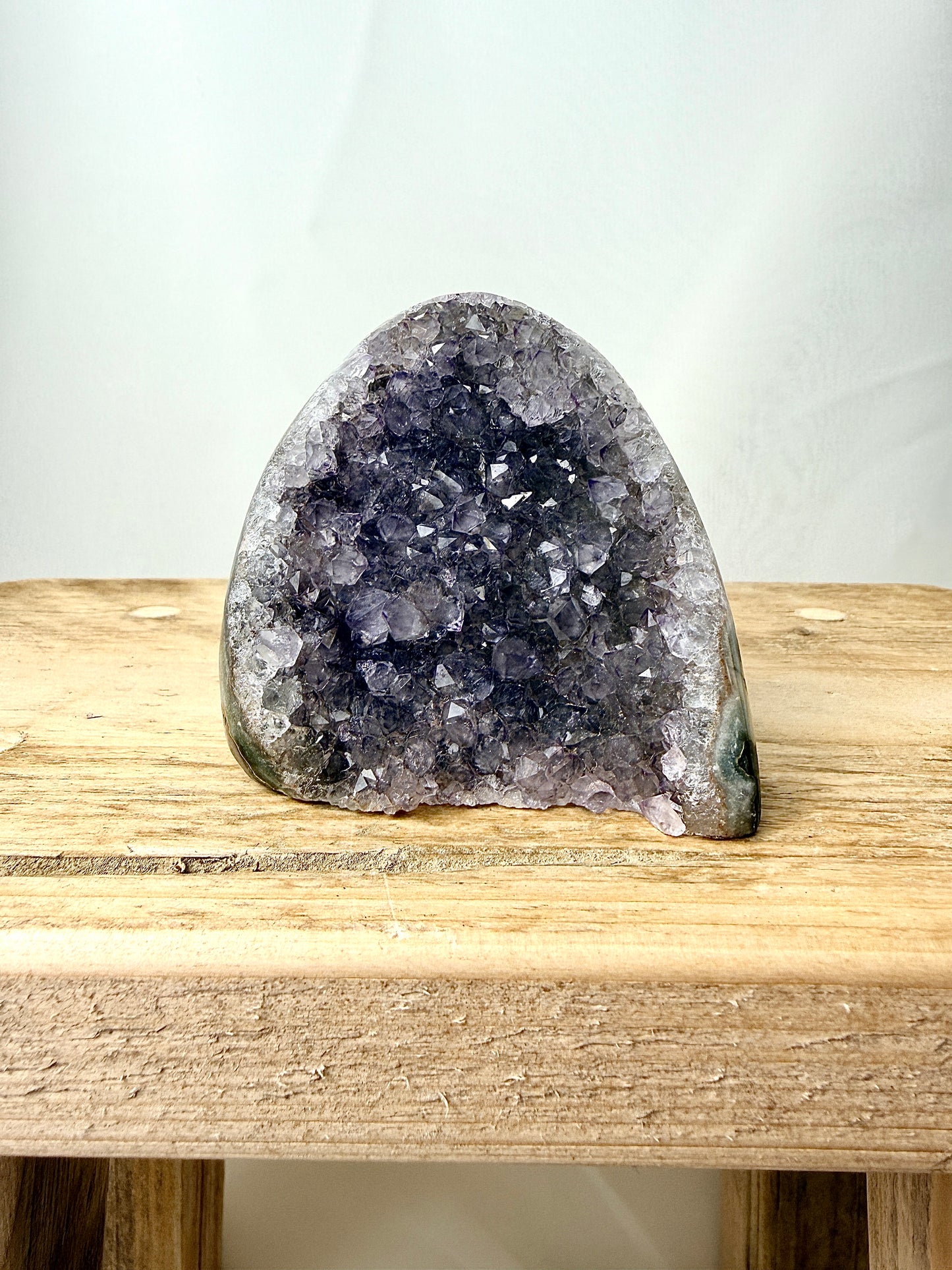 Part-Polished Amethyst Cut Base (#1) - 0.22kg - Brazil