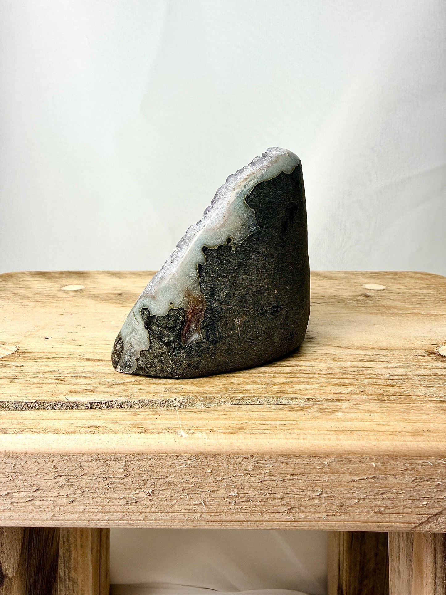 Part-Polished Amethyst Cut Base (#1) - 0.22kg - Brazil