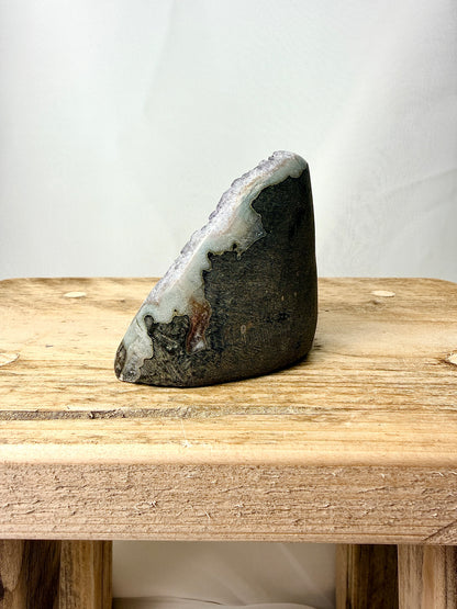 Part-Polished Amethyst Cut Base (#1) - 0.22kg - Brazil