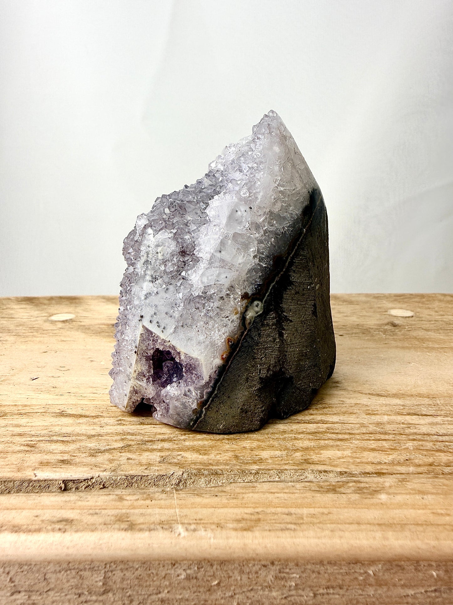 Part-Polished Amethyst Cut Base (#2) - 0.34kg - Brazil